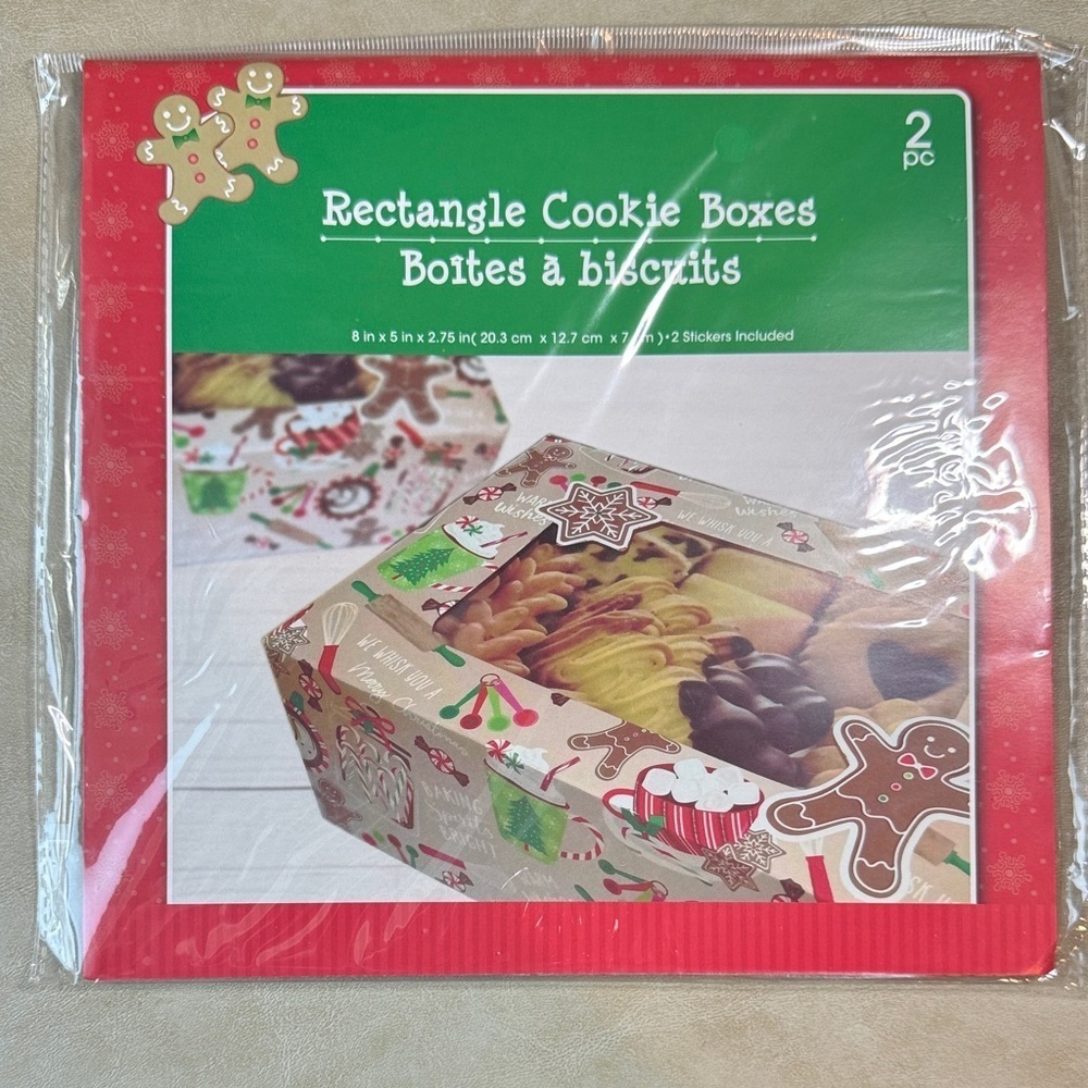 Rectangle Cookie Boxes - includes 2 boxes and stickers - Set of 3 (8x5x2.75") - Picture 2 of 3